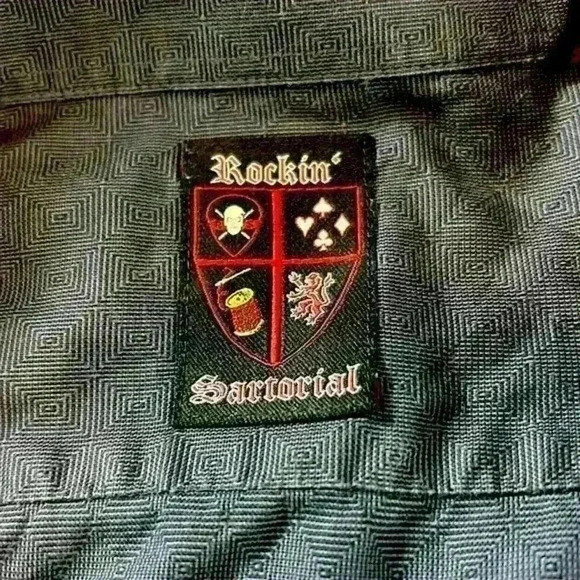 Rockin’ Sartorial Gray 100% Cotton Casual Button Down Shirt 16.5 L - Picture 4 of 7